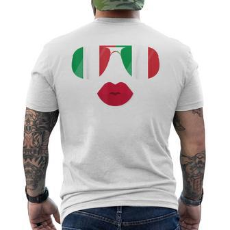 Flag Italia Sunglasses Lips Italian Flags Italy Mens Back Print T-shirt | Mazezy