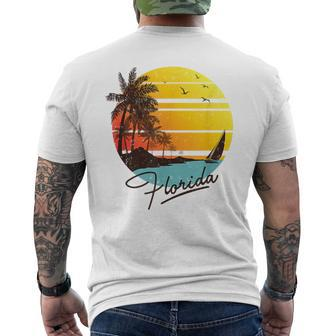Florida Sunshine State Retro Summer Tropical Beach Florida Gifts & Merchandise Funny Gifts Mens Back Print T-shirt | Mazezy