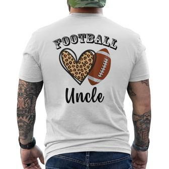 Football Uncle Leopard Heart Sports Players Fathers Day Mens Back Print T-shirt | Mazezy UK