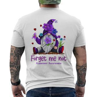 Forget Purple Gnome Me Not Purple Alzheimer's Awareness Men's T-shirt Back Print - Seseable