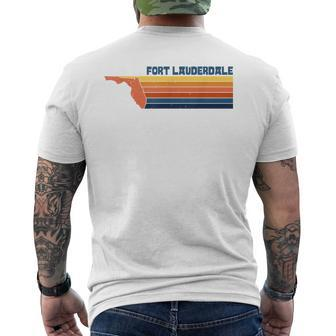 Fort Lauderdale Florida City Retro Mens Back Print T-shirt | Mazezy