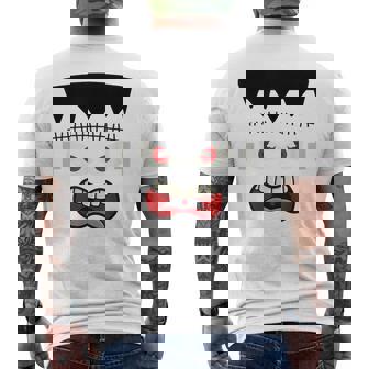 Frankenstein Face Scary Monster Halloween Costume Mens Back Print T-shirt | Mazezy