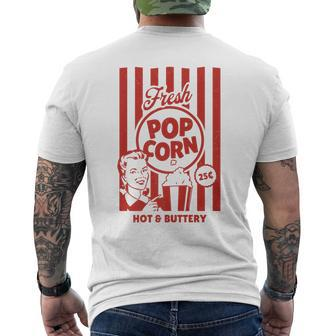 Fresh Popcorn Sign Costume For Halloween Funny Retro Vintage Halloween Funny Gifts Mens Back Print T-shirt | Mazezy