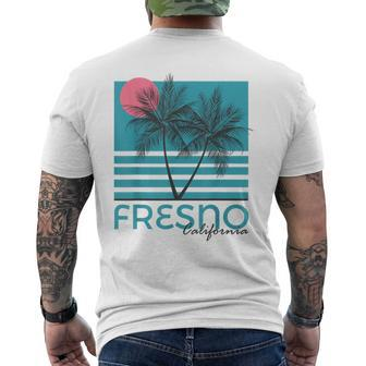 Fresno Ca Souvenir California Palm Tree Men's T-shirt Back Print | Mazezy