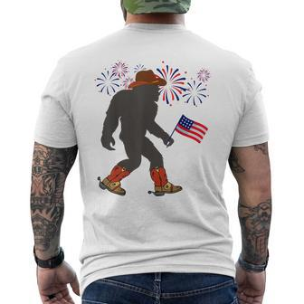 Funny 4Th Of July Celebrate Independence Patriotic Bigfoot Mens Back Print T-shirt | Mazezy