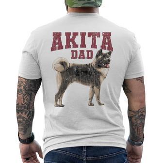 Funny Akita Dad For Men Akita Owner Gifts Mens Back Print T-shirt - Thegiftio