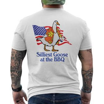 Funny American Silliest Goose At The Bbq Party 4Th Of July Goose Funny Gifts Mens Back Print T-shirt | Mazezy