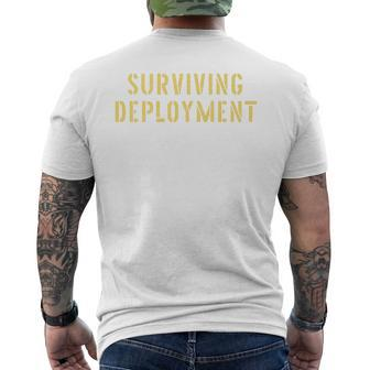Funny Army Deployed Soldier Gifts Surviving Deployment Mens Back Print T-shirt - Thegiftio UK
