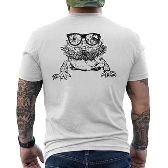 Bearded Dragon Cute Reptile Lizard Nerdy Glass Animal Men's T-shirt Back Print - Seseable