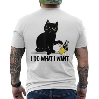 Funny Black Cat I Do What I Want Cat Lover Gifts Mens Back Print T-shirt - Seseable