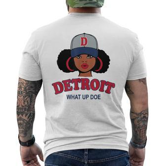 Funny Black Girl Detroit 313 What Up Doe Black Girl Funny Gifts Mens Back Print T-shirt | Mazezy