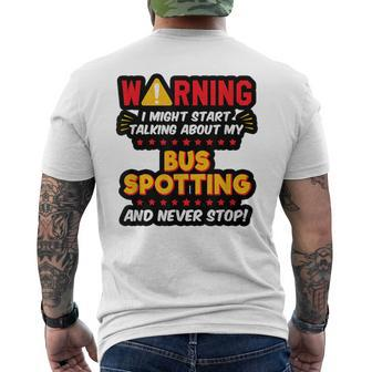Bus Spotting Bus Spotter Joke Graphic Men's T-shirt Back Print | Mazezy