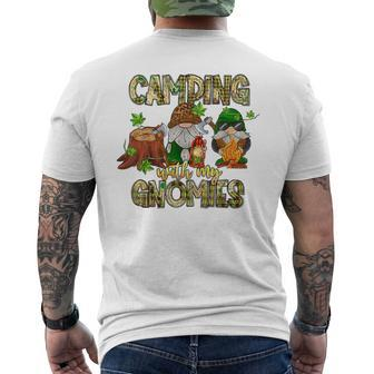 Funny Camping With My Gnomies Gnome Lovers Campers Mens Back Print T-shirt | Mazezy
