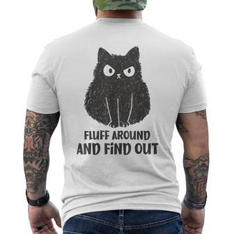 Cat Fluff Around And Find Out Men's T-shirt Back Print - Seseable