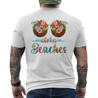 Funny Coconut Bra Hawaii Aloha Beaches Summer Paradise Gift Summer Funny Gifts Mens Back Print T-shirt | Mazezy