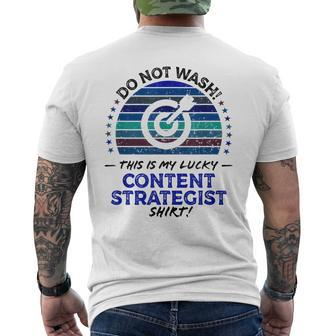 Content Strategist Marketing Job Title Quote Graphic Men's T-shirt Back Print | Mazezy
