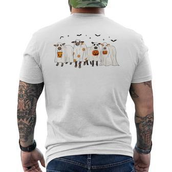 Cow Ghost Halloween Farmer Trick Or Treat Cow Lover Men's T-shirt Back Print - Seseable