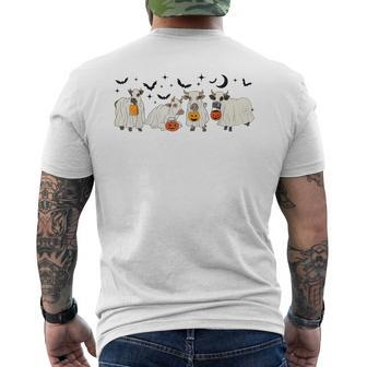 Cow Ghost Halloween Farmer Trick Or Treat Cow Lover Men's T-shirt Back Print - Monsterry CA