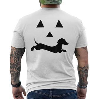 Dachshund Jack O Lantern Pumpkin Face For Halloween Men's T-shirt Back Print - Monsterry CA