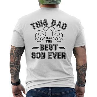Funny Fathers Day From Son This Dad Has The Best Son Ever Mens Back Print T-shirt - Seseable