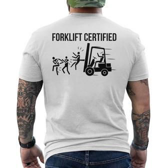 Funny Forklift Operator Forklift Certified Retro Vintage Men Mens Back Print T-shirt - Seseable