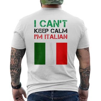 Funny Italian Tanks - I Cant Keep Calm Im Italian Gift Mens Back Print T-shirt | Mazezy