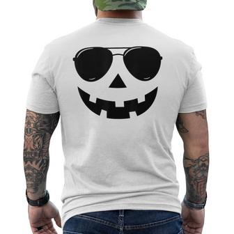 Jack O Lantern Face Pumpkin Halloween Costume Boys Men's T-shirt Back Print - Monsterry