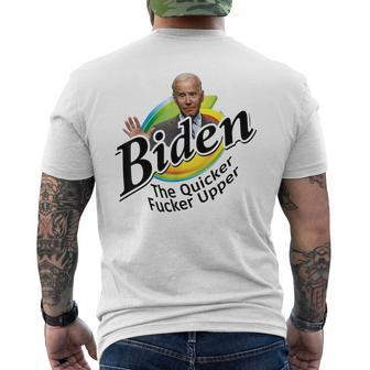 Funny Joe Biden Quicker Fr Upper Anti Biden Conservative Mens Back Print T-shirt - Monsterry UK