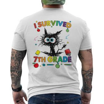 Funny Last Day Of Seventh 7Th Grade I Survived 7Th Grade  Mens Back Print T-shirt