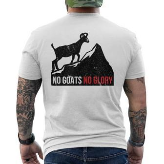 Funny Motivational No Goats No Glory Puns Pun Lover Mens Back Print T-shirt | Mazezy