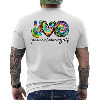 Funny Peace Love Golf Tie Dye Golf Lovers Golfer Golfing  Mens Back Print T-shirt