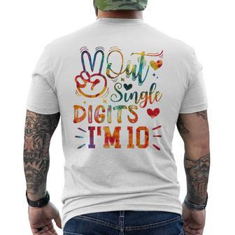 Peace Out Single Digits I'm 10 Year Old 10Th Birthday Men's T-shirt Back Print - Monsterry CA