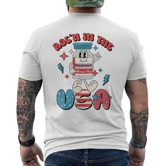 Funny Retro Vial Rocn In The Usa Happy 4Th Of July Vibes Mens Back Print T-shirt | Mazezy