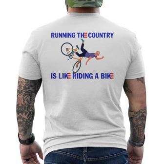 Funny Running The Country Is Like Riding A Bike Running Funny Gifts Mens Back Print T-shirt | Mazezy