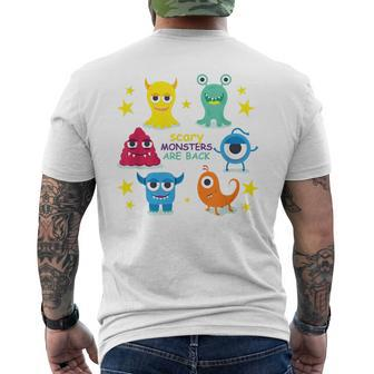Funny Scary Monsters Mens Back Print T-shirt | Mazezy CA