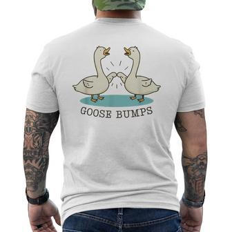 Funny Silly Goose Bumps Pun Fist Bump Goose Farmcore Mens Back Print T-shirt | Mazezy