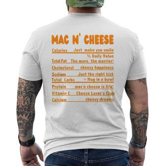 Thanksgiving Ingredients Sides Nutrition Facts Dinner Men's T-shirt Back Print - Seseable