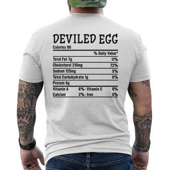 Funny Thanksgiving Xmas Food Facts Deviled Egg Nutrition Mens Back Print T-shirt | Mazezy