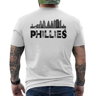 Funny Vintage Philly Baseball Lovers Baseball Fans Baseball Funny Gifts Mens Back Print T-shirt | Mazezy