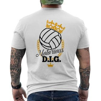 Vollyball Team Notorious Dig Crown Pun Men's T-shirt Back Print | Mazezy