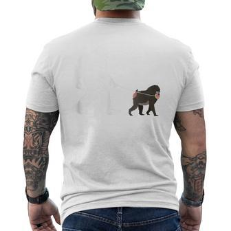Walking Mandrill Men's T-shirt Back Print | Mazezy