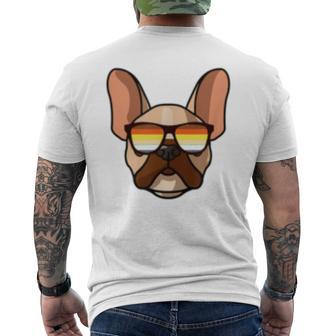 Gay French Bulldog With Sunglasses Gay Pride Frenchie Mens Back Print T-shirt | Mazezy