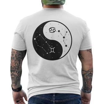 Gemini Astrology Birthday Cancer Sign 21 Jun 22 Jul Mens Back Print T-shirt | Mazezy