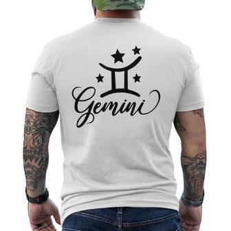 Gemini Born In May June Birthday Funny Gift Gemini Zodiac Mens Back Print T-shirt | Mazezy UK