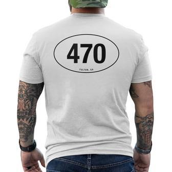 Georgia Area Code 470 Oval State Pride Men's T-shirt Back Print | Mazezy
