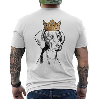 German Shorthaired Pointer Dog Wearing Crown Men's T-shirt Back Print | Mazezy