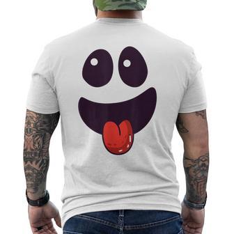 Ghost Scary Face Lazy Halloween Costume Men's T-shirt Back Print - Monsterry