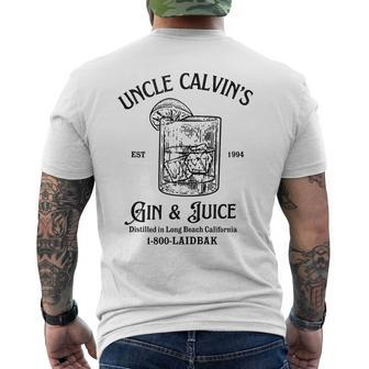 Gin & Juice Est 1994 Distilled In Long Beach California Men's T-shirt Back Print - Seseable