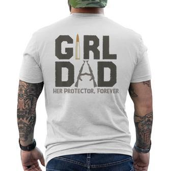 Girl Dad Her Protector Forever Fathers Day Fathers Day Gift For Men Mens Back Print T-shirt | Mazezy