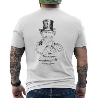 Giuseppe Verdi-Italian-Classical Music-Opera Mens Back Print T-shirt | Mazezy